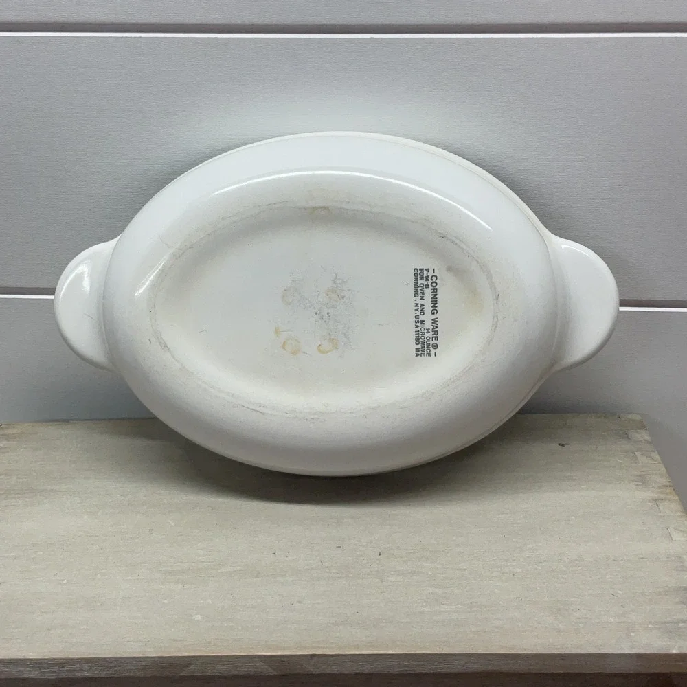 Corning Ware P-14-B White Oval Casserole Dish 14 Ounce Vintage Bakeware USA